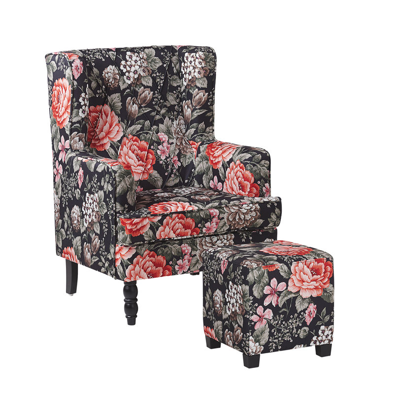 Bay Isle Home Eisele Wingback Chair and Footstool Wayfair.co.uk